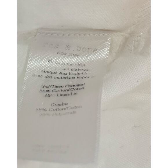 Rag & Bone Linen White Wrap Long Sleeve Top - Picture 7 of 8